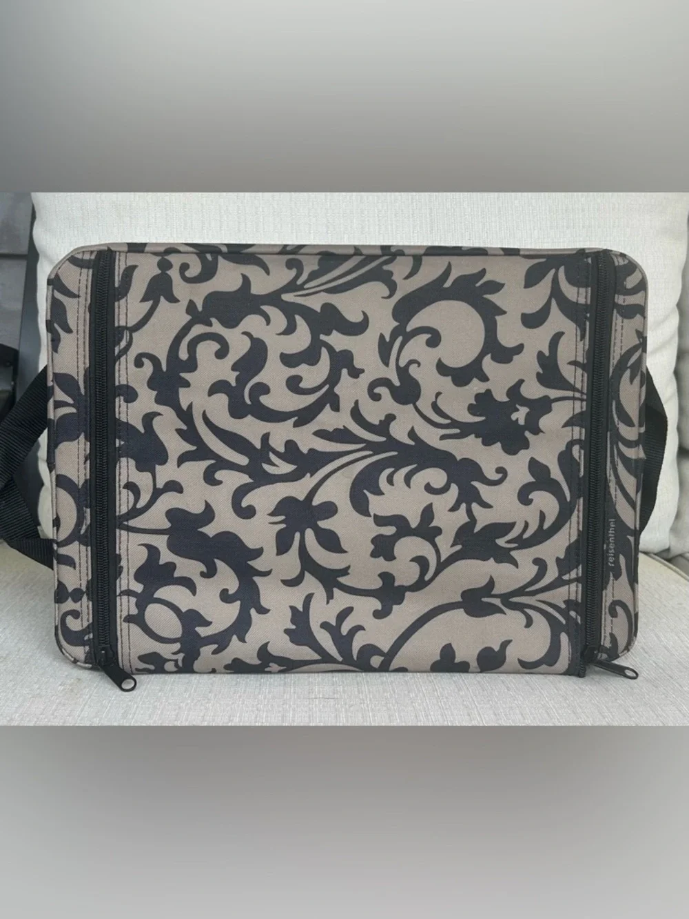 Reisenthel Small Baroque Marble Storage Organizer in Black and Taupe